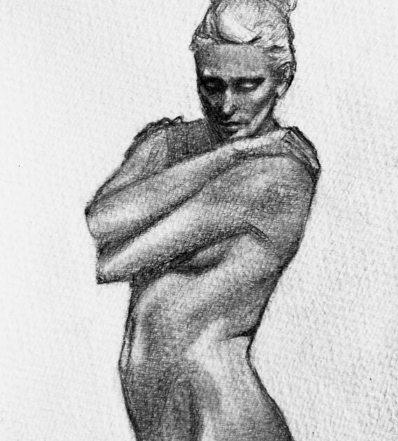 Tirza (2025). Graphite on paper.