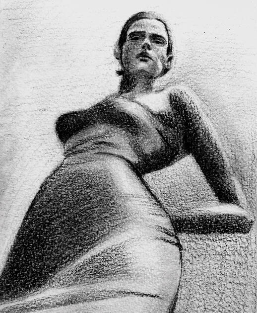 Emma (2024). Pencil on paper. Published in Glassworks Magazine Spring 2025, Issue 30.